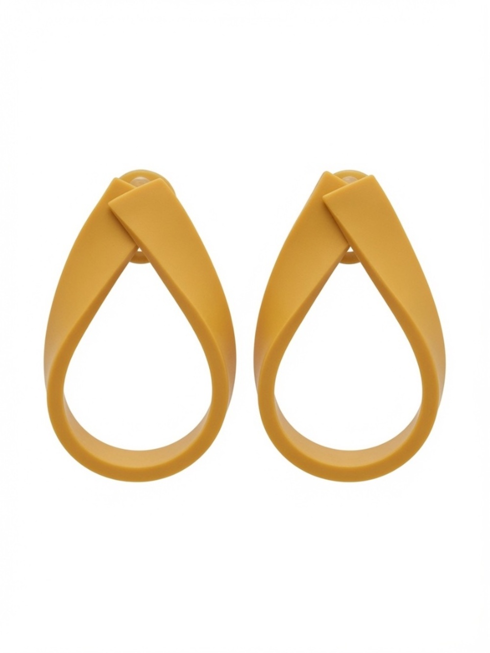 Mustard Yellow Sculptural Teardrop Earrings